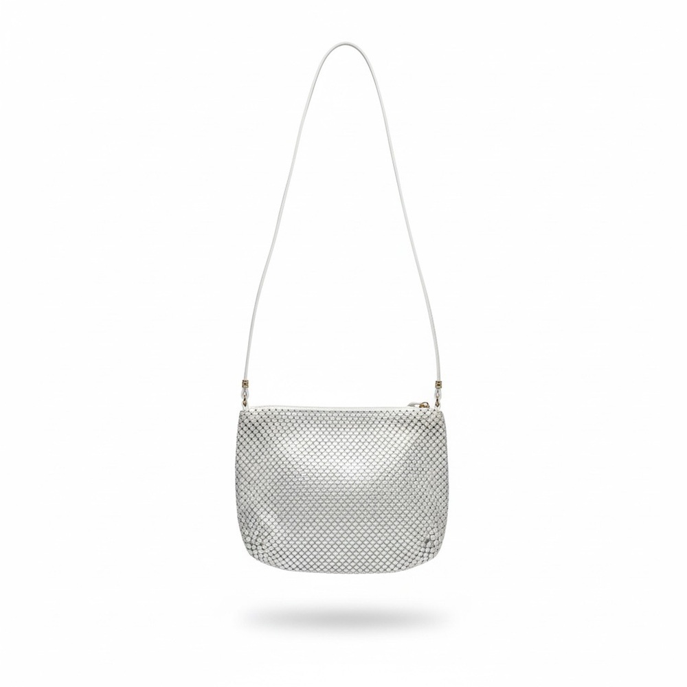 Whiting & Davis Silver Mesh Crossbody Bag